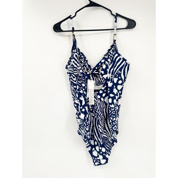 Beyond Control Animal Haven Printed Mesh Cut-Outs One-Piece Swimsuit 14 NEW - Picture 5 of 8